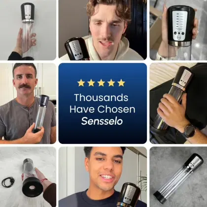 The full Sensselo penis pump kit with all accessories.